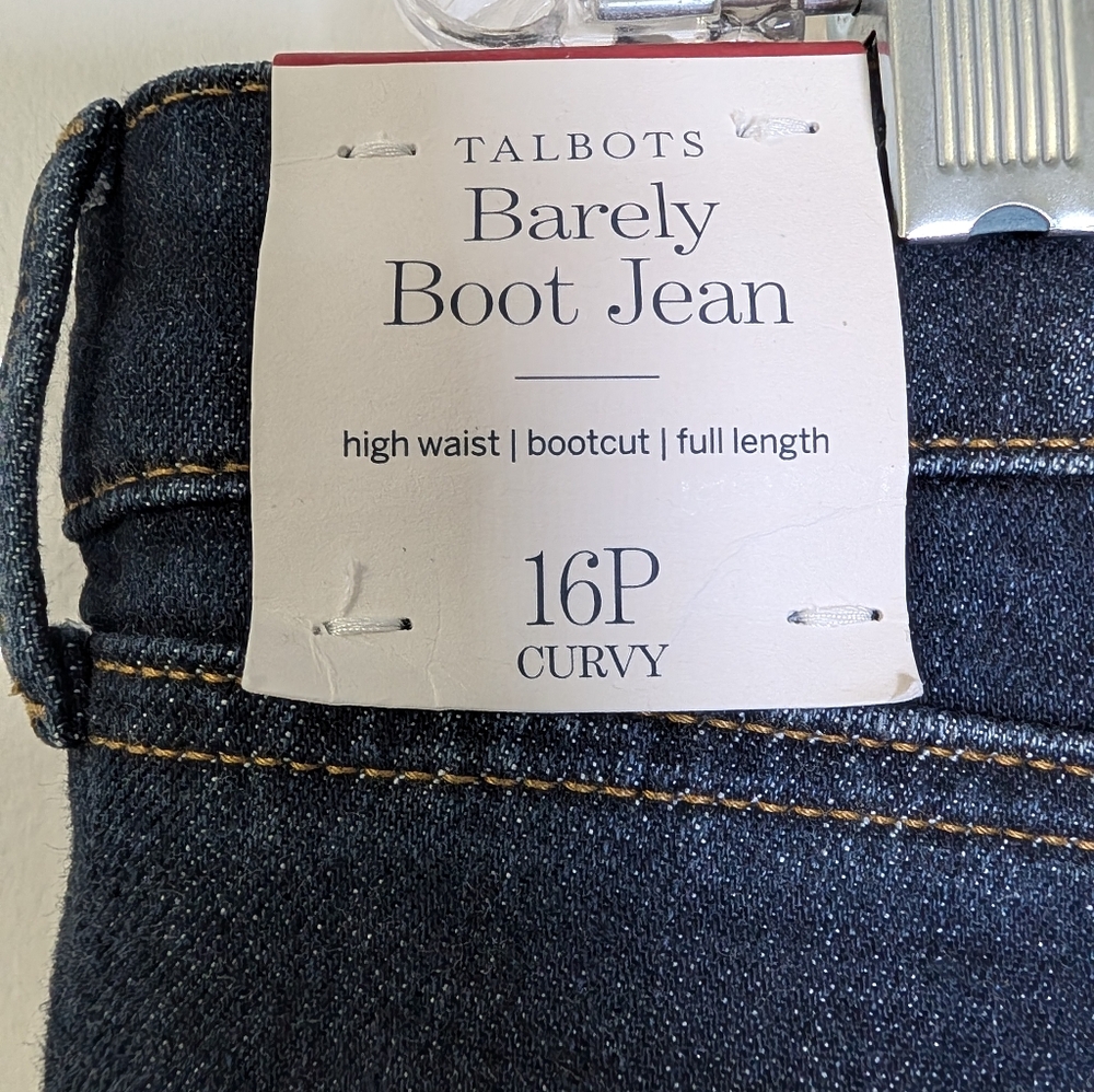Talbots Barely Boot Jeans Size 16P NWT Emma Dark Wash Petite Classic Preppy - Picture 6 of 11